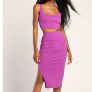 Lulus Chic Purple Two-Piece Dress Size XS